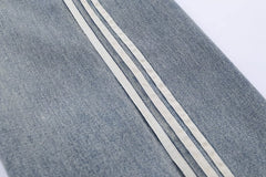 Blue Triple Side Stripes Jeans