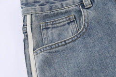 Blue Triple Side Stripes Jeans