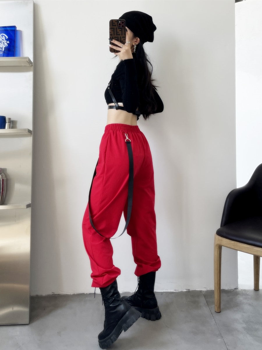 Red Chain Jogger Pants