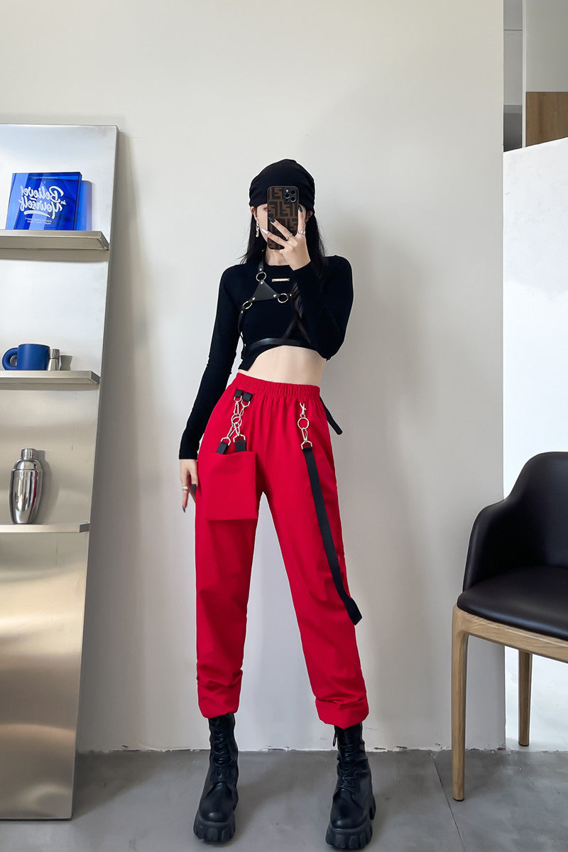 Red Chain Jogger Pants
