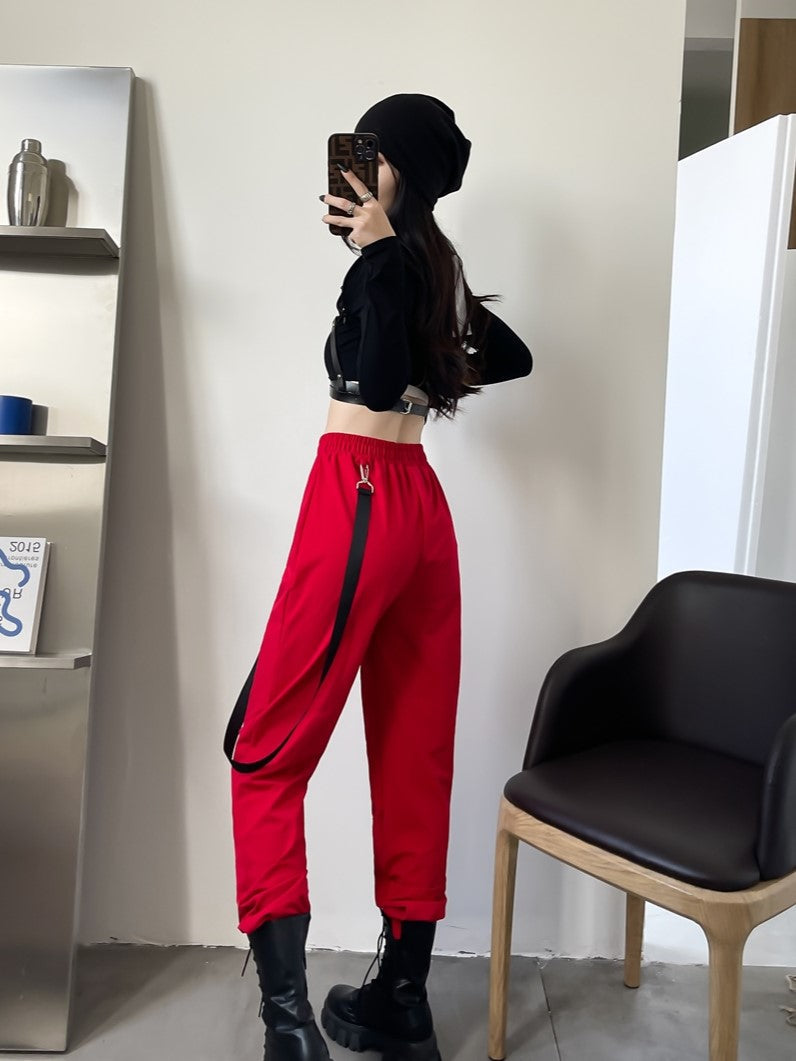 Red Chain Jogger Pants