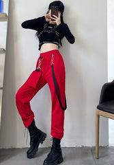 Red Chain Jogger Pants