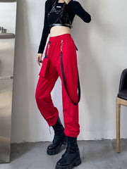 Red Chain Jogger Pants