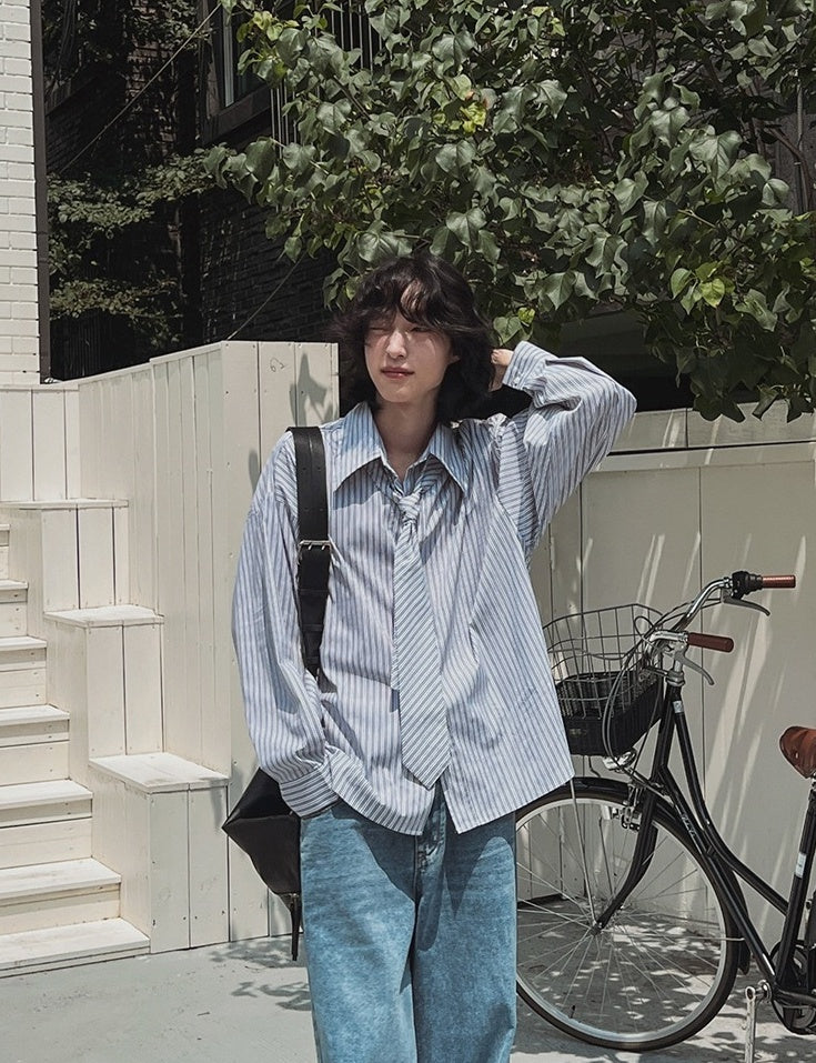 Striped Casual Shirt Set