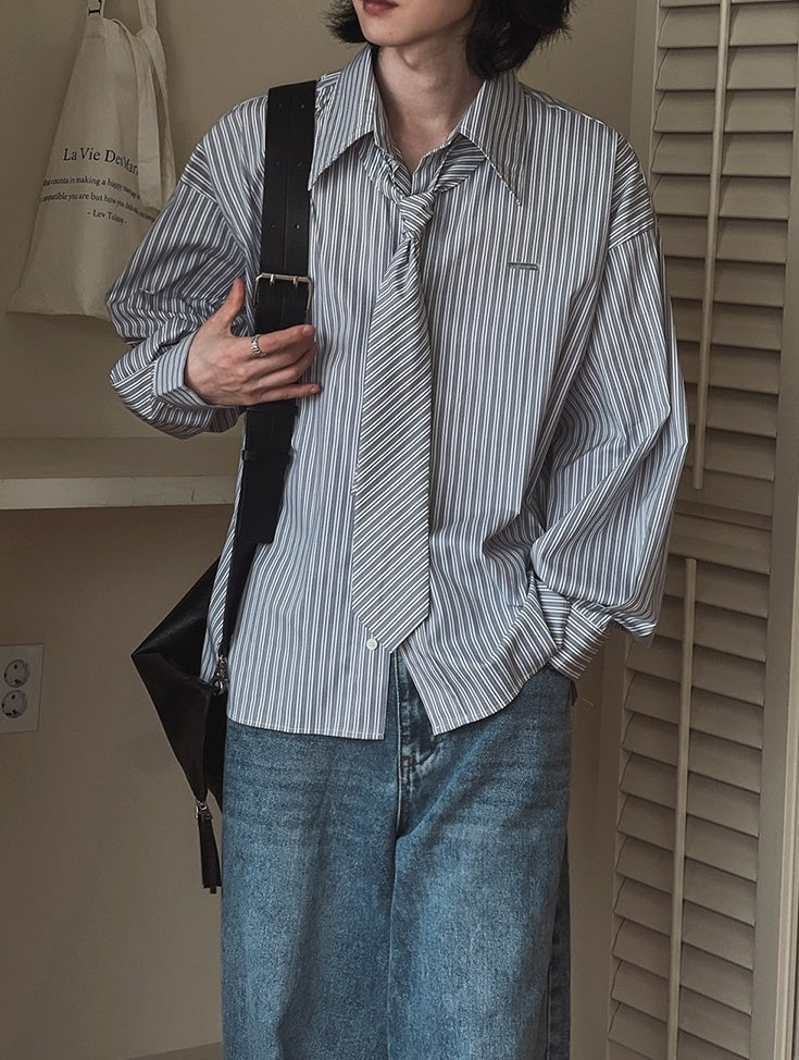 Striped Casual Shirt Set