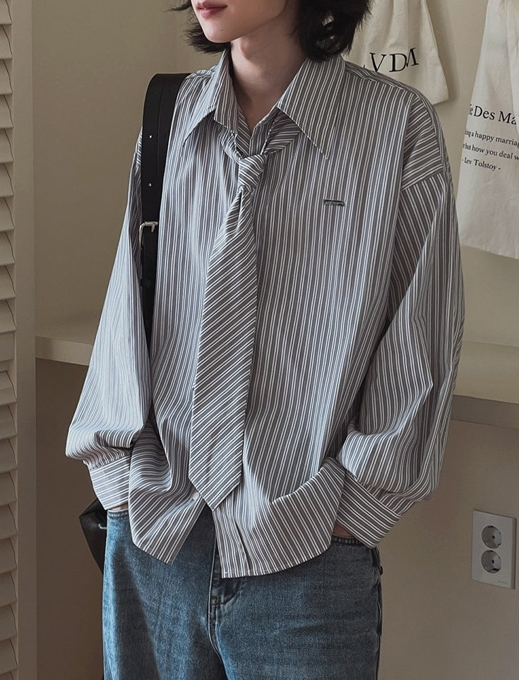Striped Casual Shirt Set