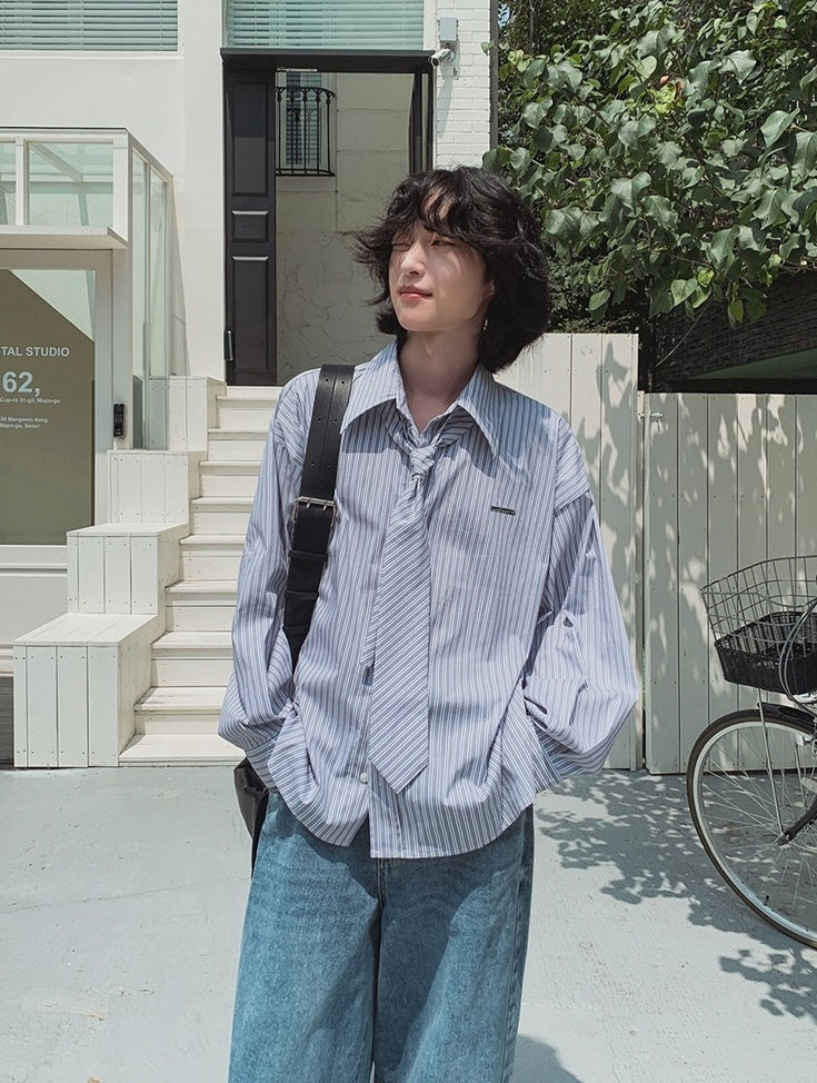 Striped Casual Shirt Set