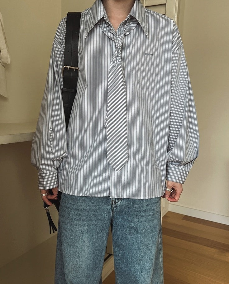 Striped Casual Shirt Set