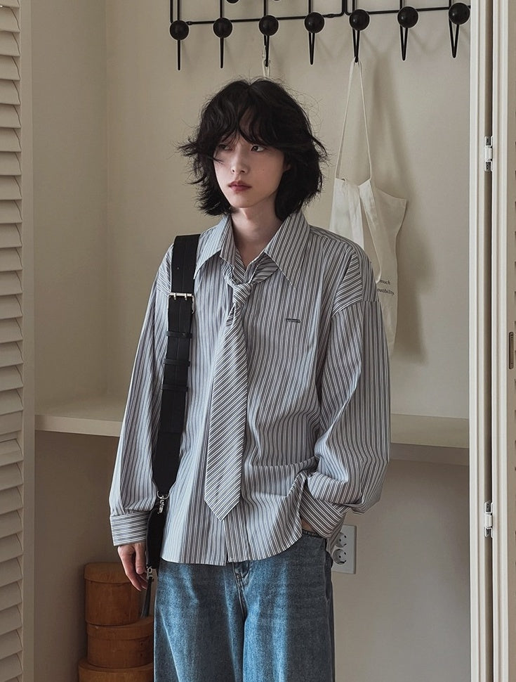 Striped Casual Shirt Set