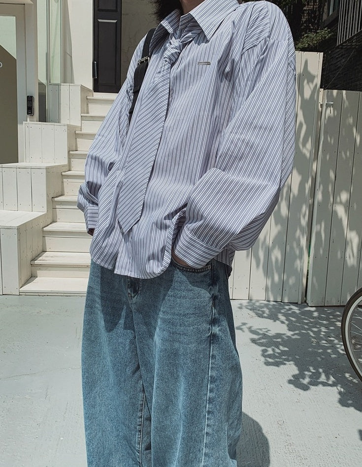 Striped Casual Shirt Set