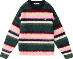 Multicolor Fuzzy Striped Knit Sweater