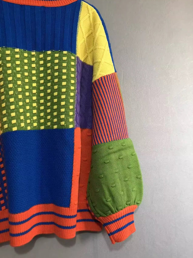 Multicolored Patches-Style Sweater