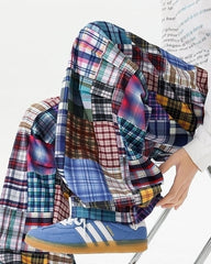 Multicolored Plaid Patchwork Pants