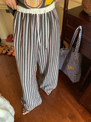 Multicolored Stripes Comfy Wide Leg Pants
