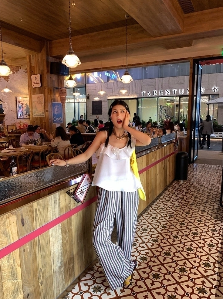 Multicolored Stripes Comfy Wide Leg Pants