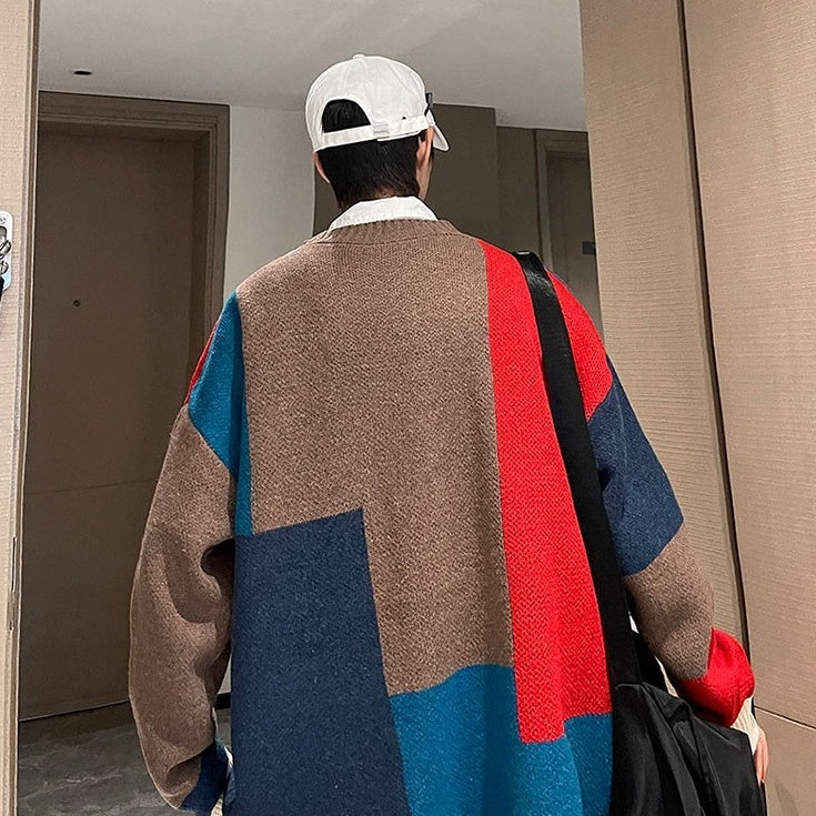 Multicolored V-Neck Cardigan