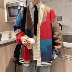 Multicolored V-Neck Cardigan