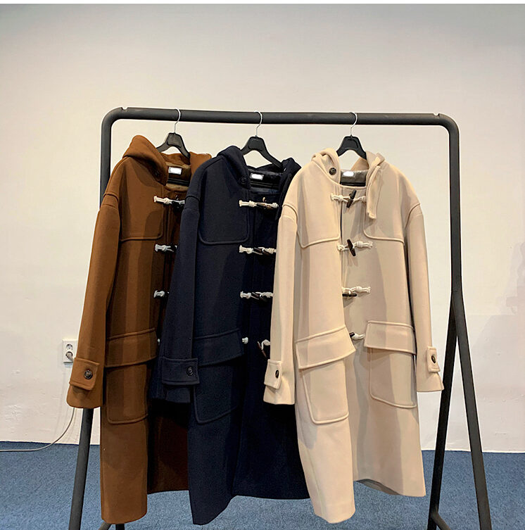 Navy Blue Hooded Long Coat