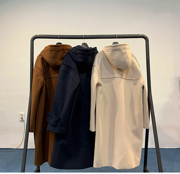 Navy Blue Hooded Long Coat
