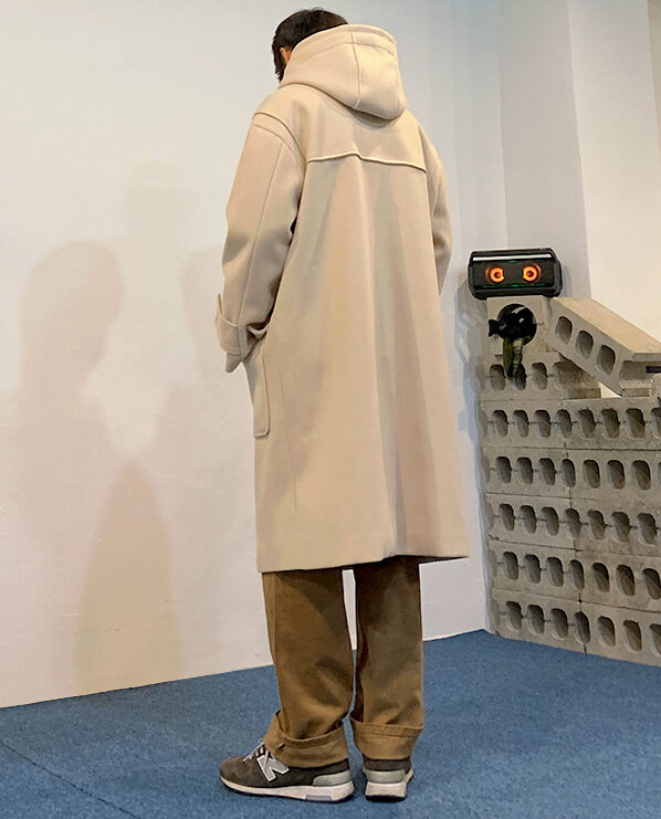 Navy Blue Hooded Long Coat