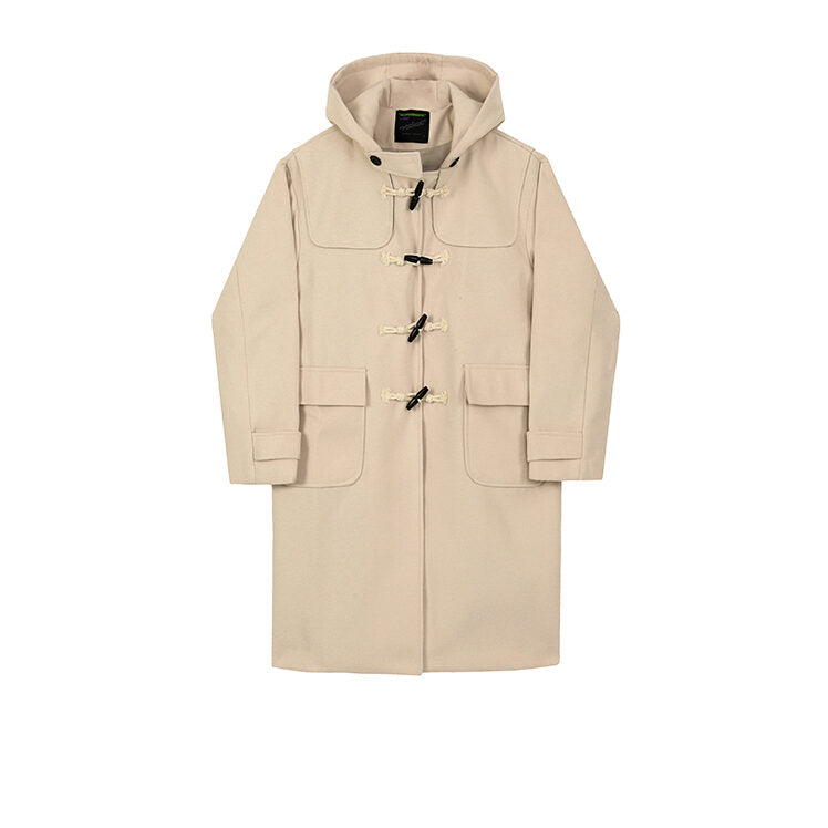 Navy Blue Hooded Long Coat