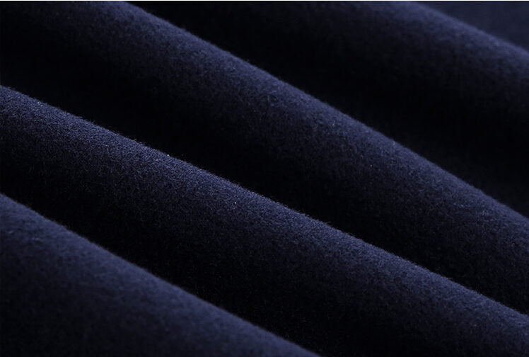 Navy Blue Hooded Long Coat