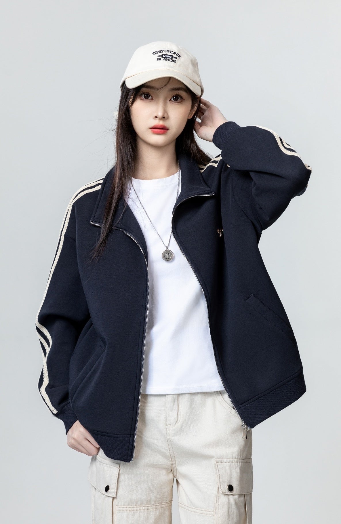 Navy Casual Zipup Jacket