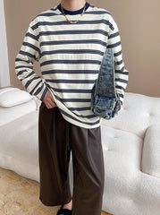 Navy Stripe Long Sleeve Top