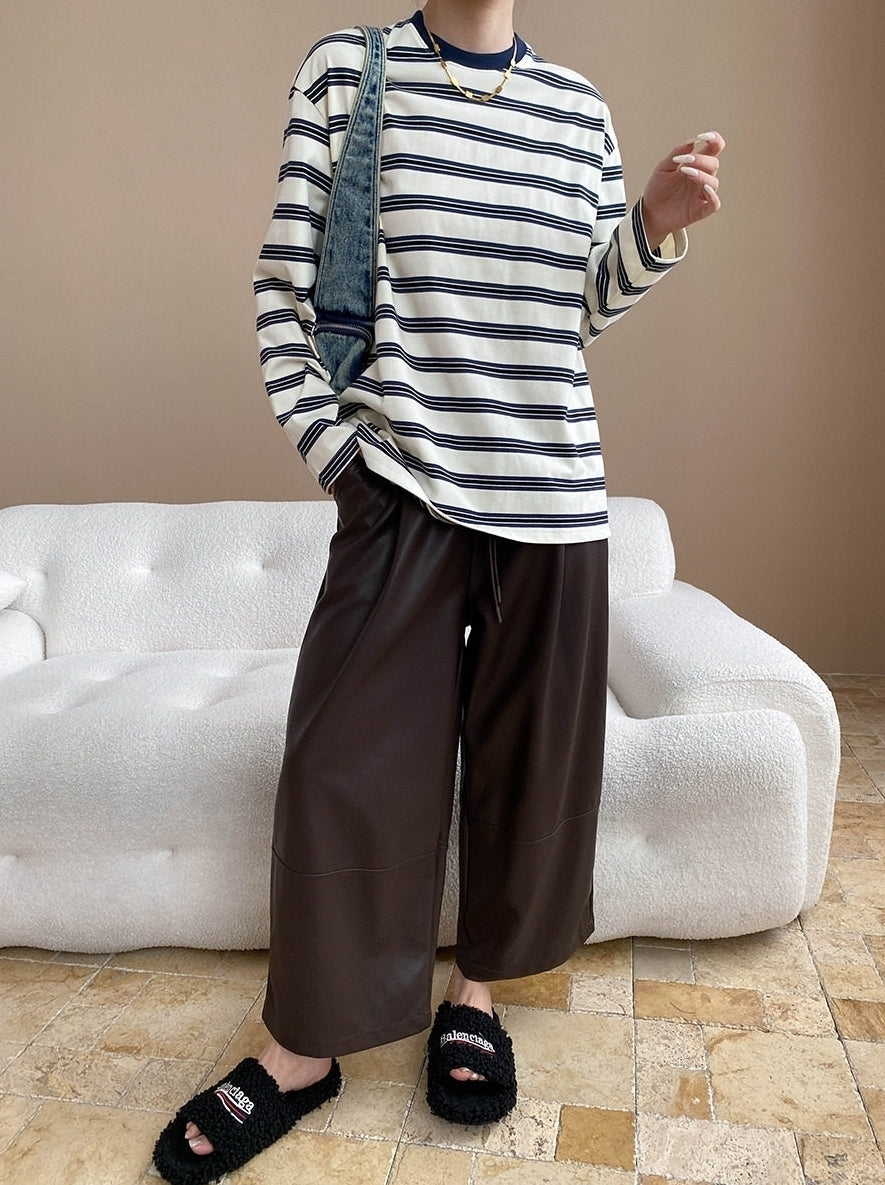 Navy Stripe Long Sleeve Top