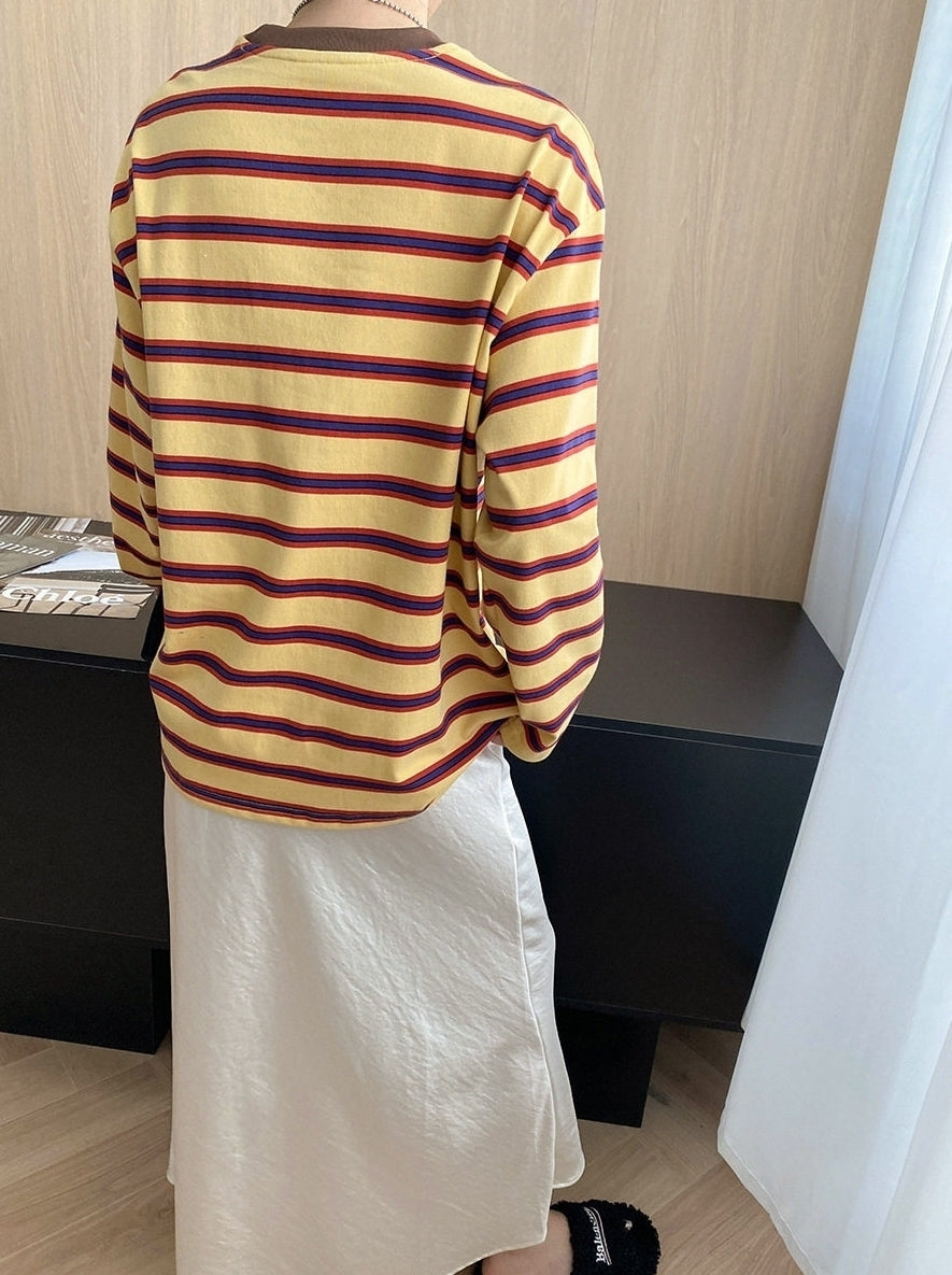 Navy Stripe Long Sleeve Top