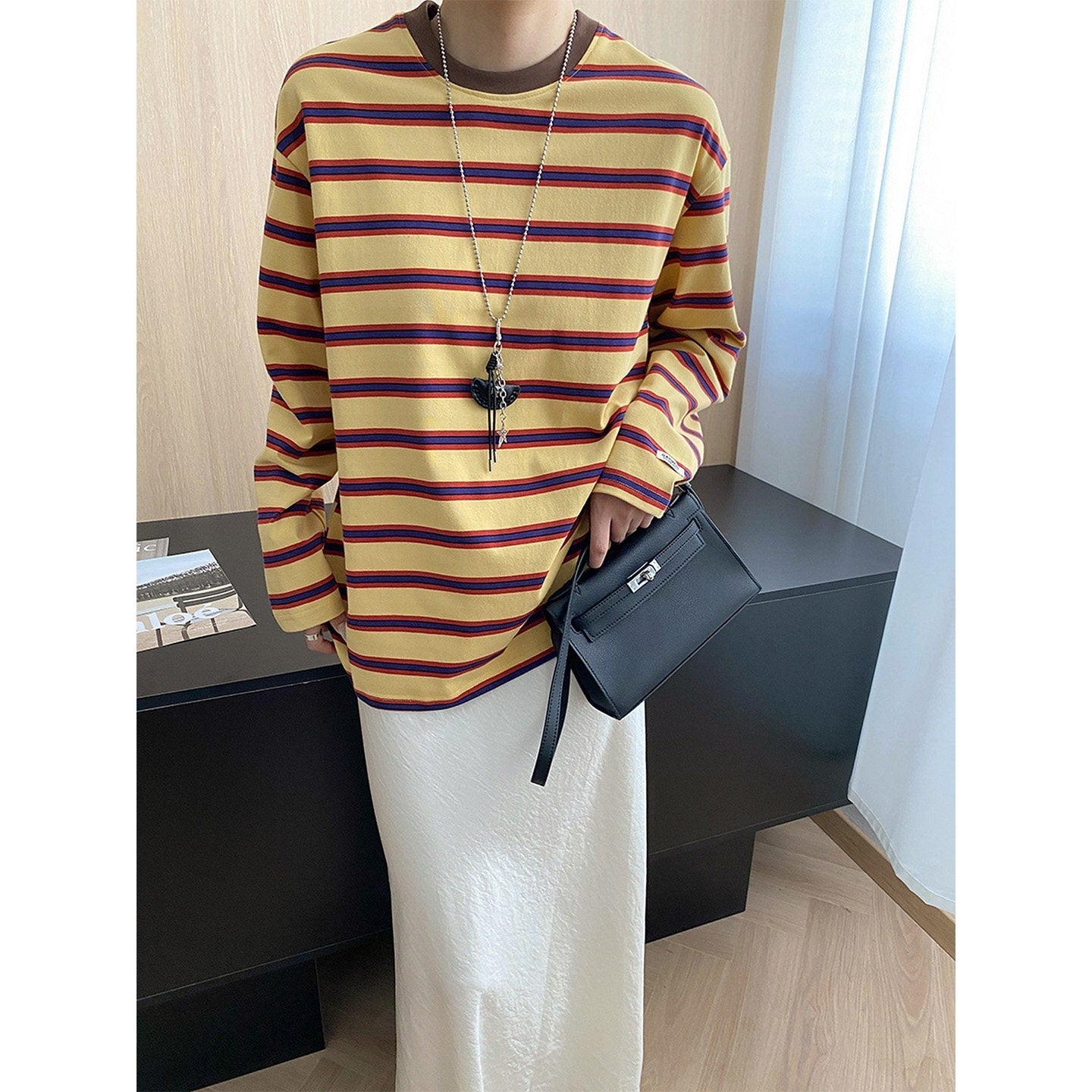Navy Stripe Long Sleeve Top