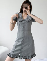Grey French Doll Collared Dress