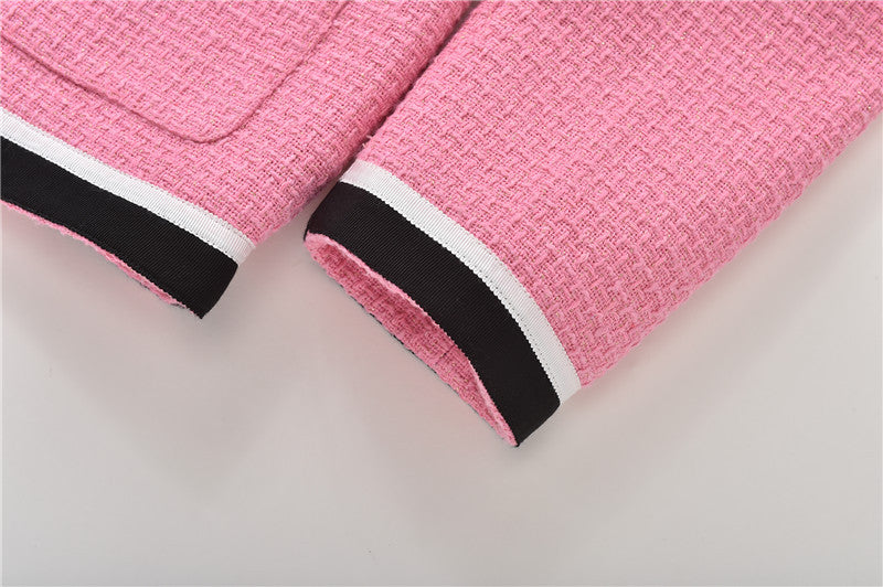 Pink Collared Tweed Jacket