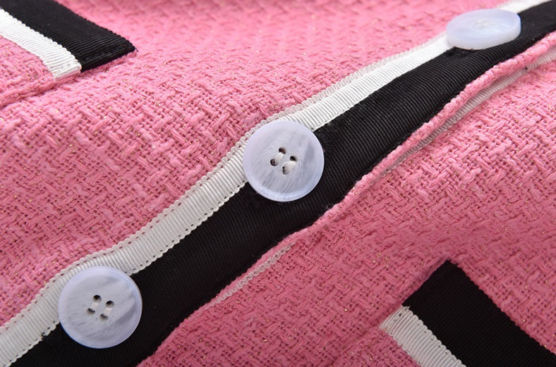 Pink Collared Tweed Jacket