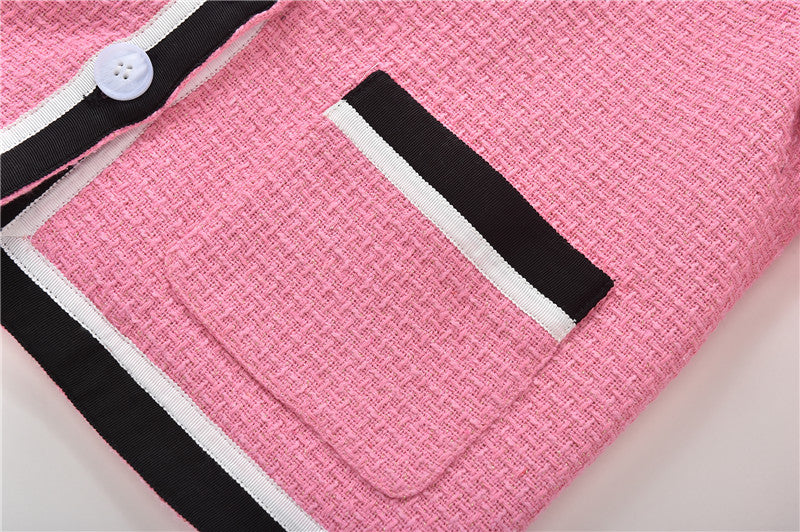 Pink Collared Tweed Jacket
