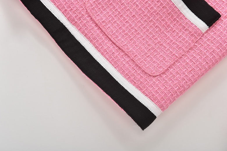 Pink Collared Tweed Jacket