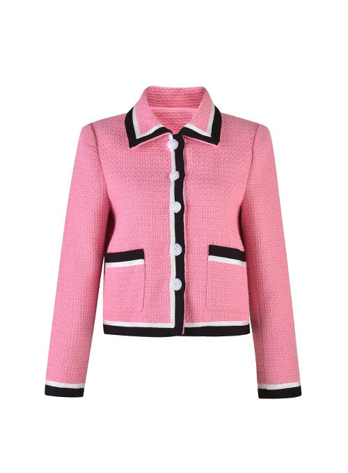Pink Collared Tweed Jacket