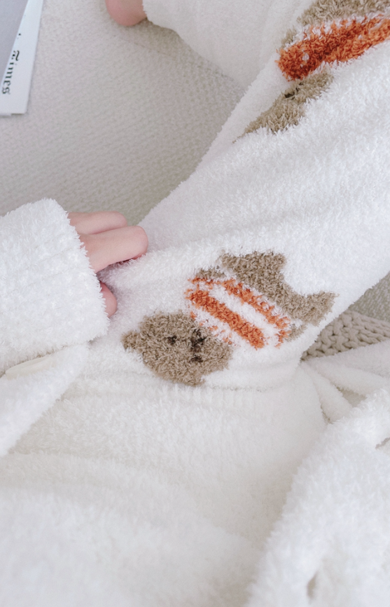 White Bear Cardigan And Pajama Set