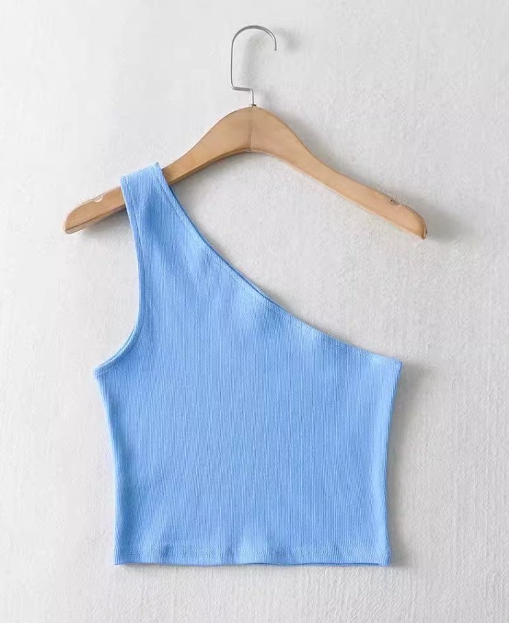 Neon Green One-Shoulder Top