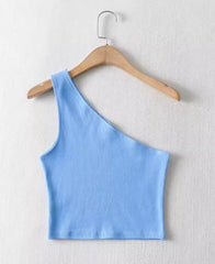 Neon Green One-Shoulder Top