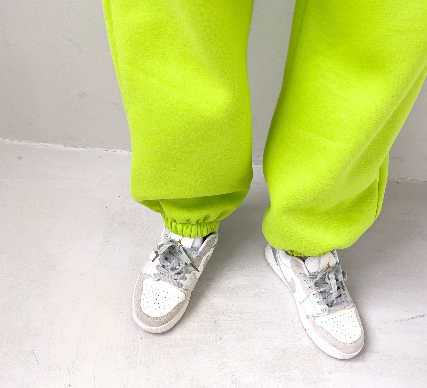 Neon Green Velvet Sweatpants