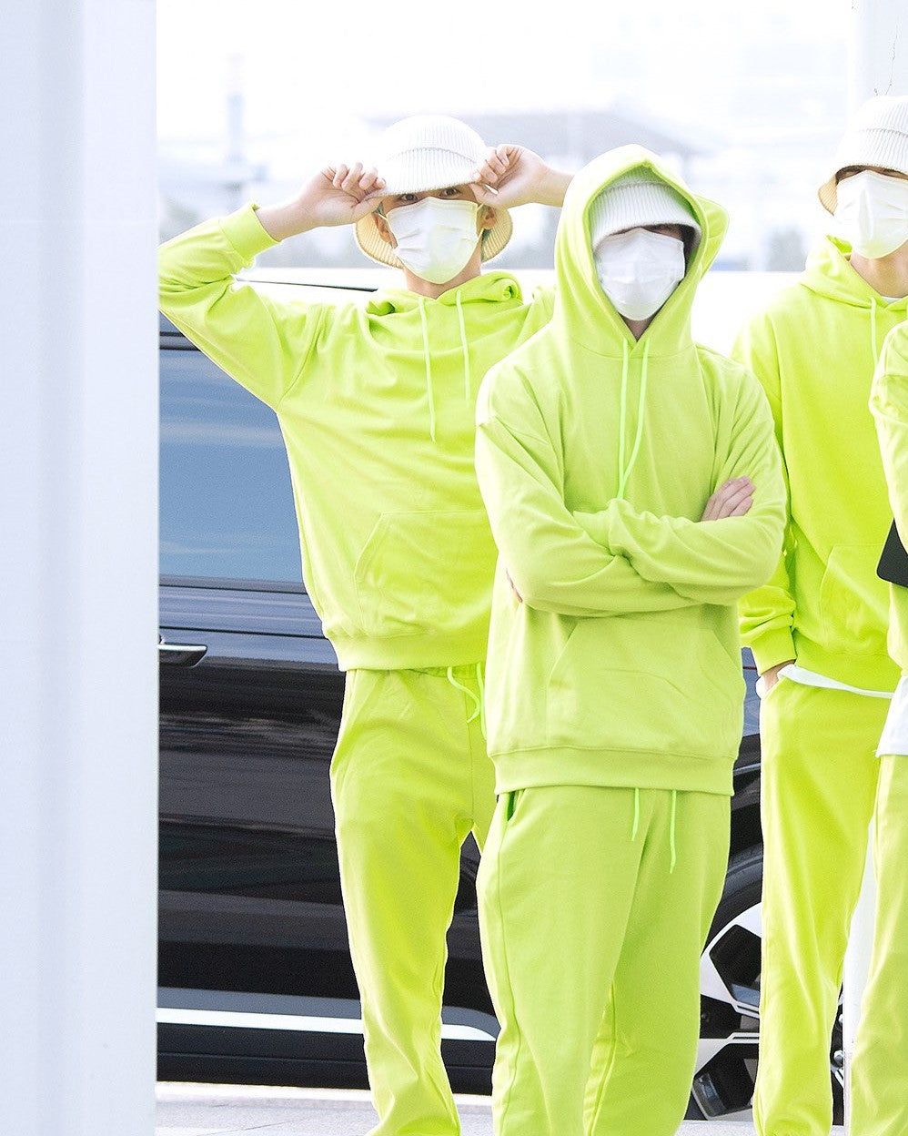 Neon Green Velvet Sweatpants