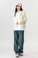New Hooded Knit Cardigan Sweater