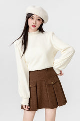 New Lace Knit Ruffled Top Sweater