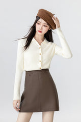 New Polo Collar Knit Cardigan