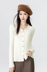 New Polo Collar Knit Cardigan