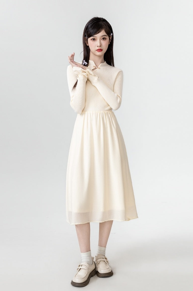 New Style Knitted Flare Sleeve Dress