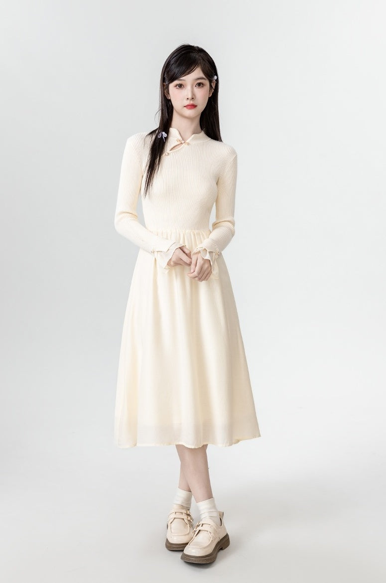 New Style Knitted Flare Sleeve Dress