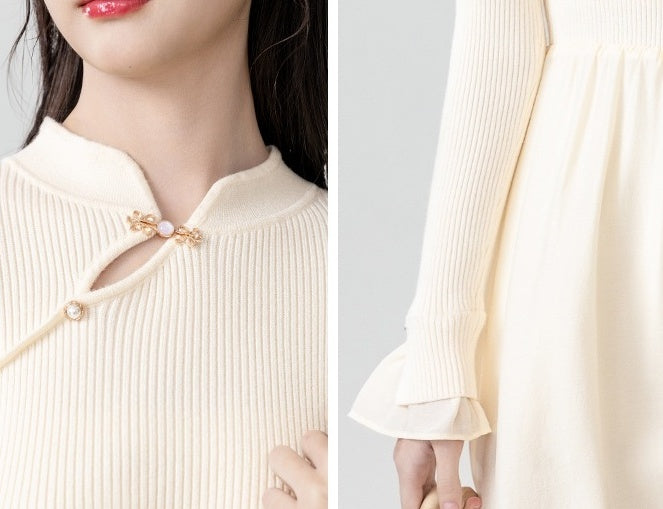 New Style Knitted Flare Sleeve Dress