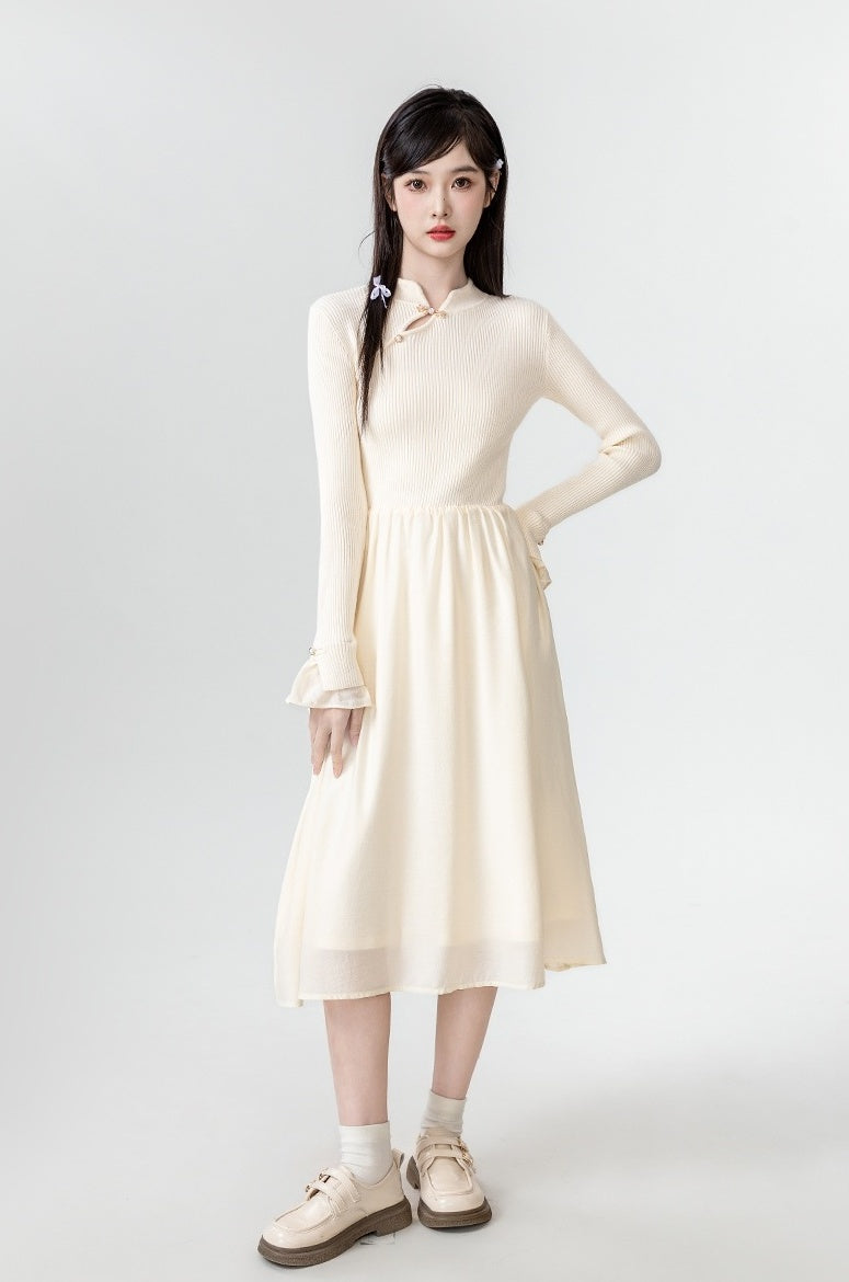 New Style Knitted Flare Sleeve Dress